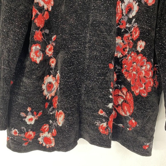 Fuzzi XXL Black Knit Open Front Cardigan Sweater - Picture 12 of 15